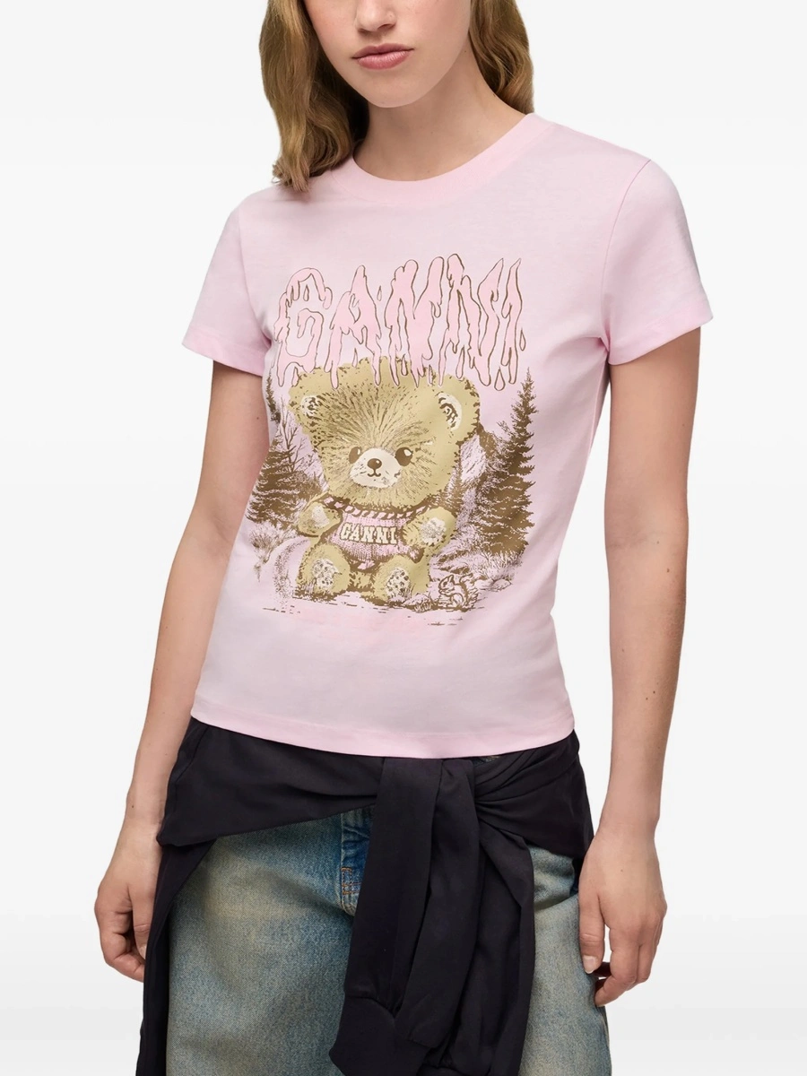 Tricou Ganni roz - Img 3