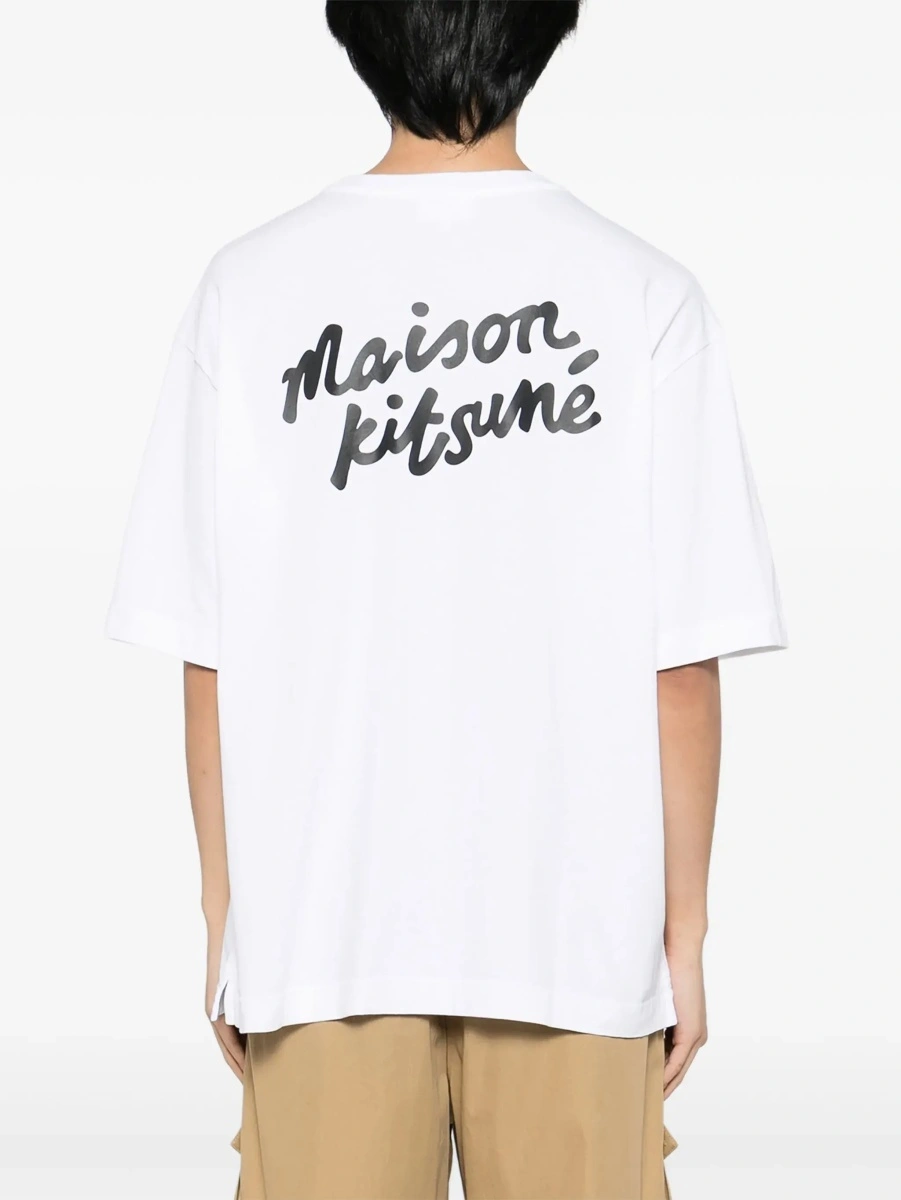 Tricou MAISON KITSUNÉ alb din bumbac - Img 5