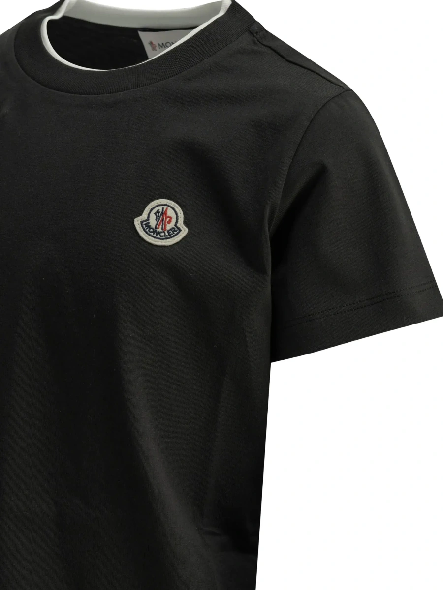 Tricou Moncler negru din bumbac - Img 6