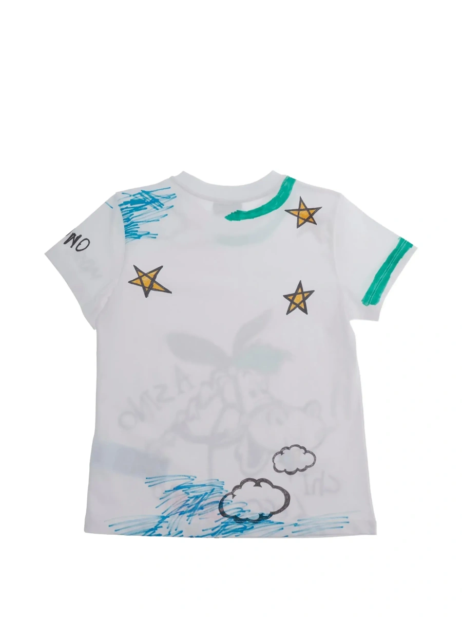 Tricou MoschinoS alb din bumbac - Img 4