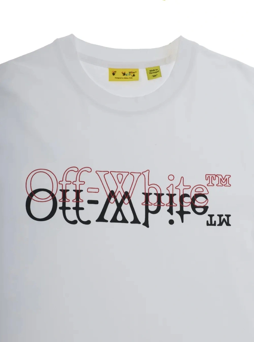 Tricou Off-White alb din bumbac - Img 3