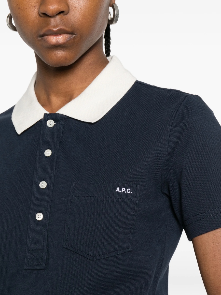 Tricou Polo A.P.C. albastru - Img 5