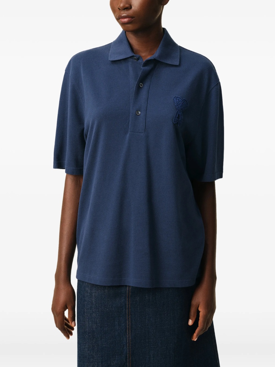 Tricou Polo AMI Paris ami de coeur albastru - Img 3