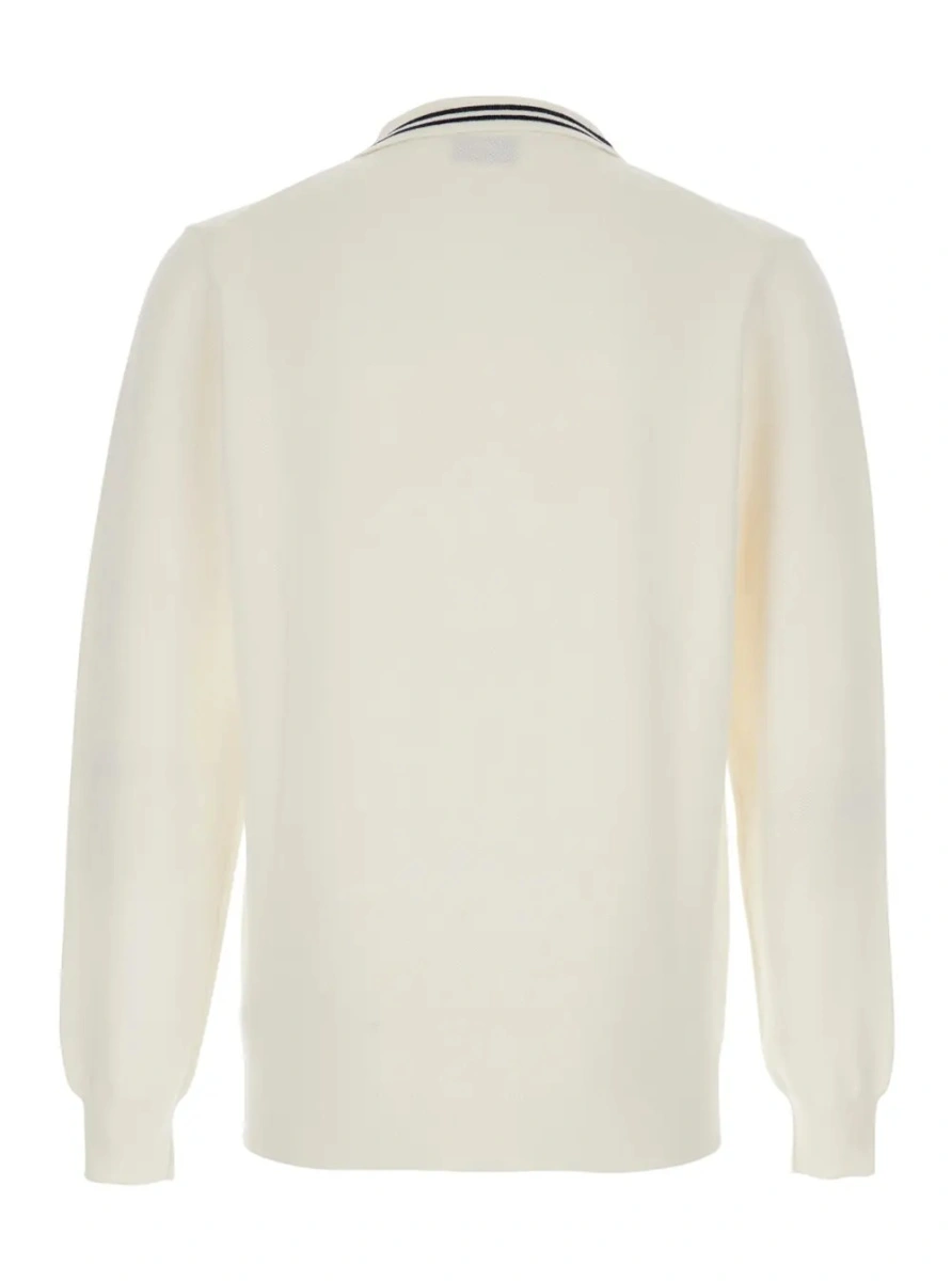 Tricou polo AUTRY alb din lana si bumbac - Img 2