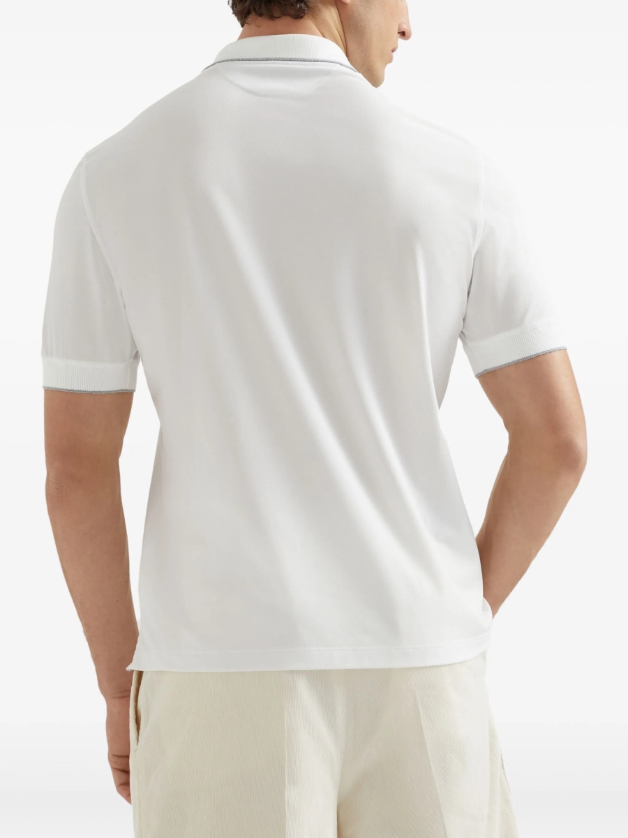 Tricou Polo Brunello Cucinelli alb - Img 4