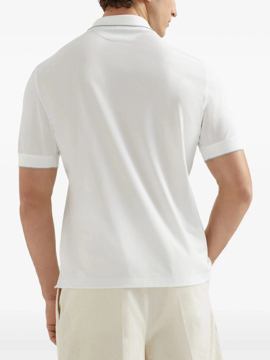 Tricou Polo Brunello Cucinelli alb - Img 4