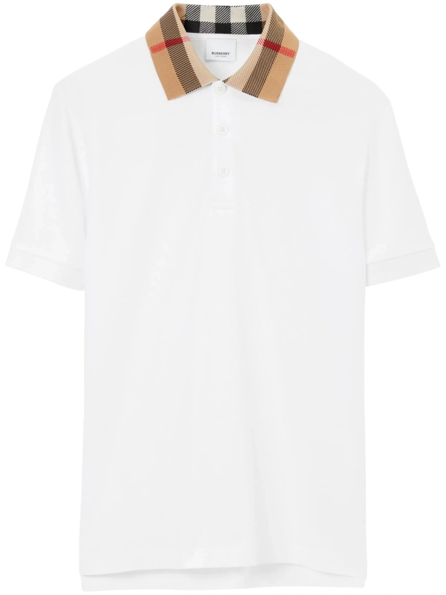 Tricou Polo Burberry vintage check alb - Img 8