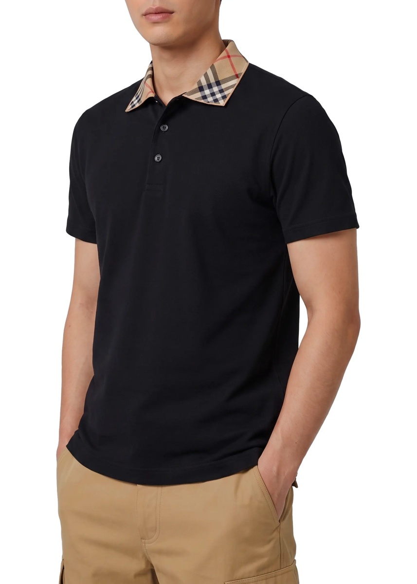 Tricou Polo Check-Collar Cotton Polo Shirt - Img 2