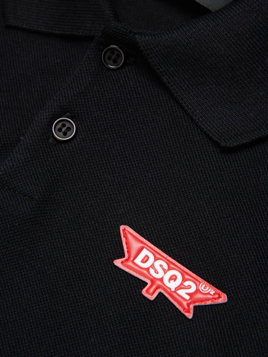 Tricou Polo DSQUARED2 negru din bumbac - Img 4