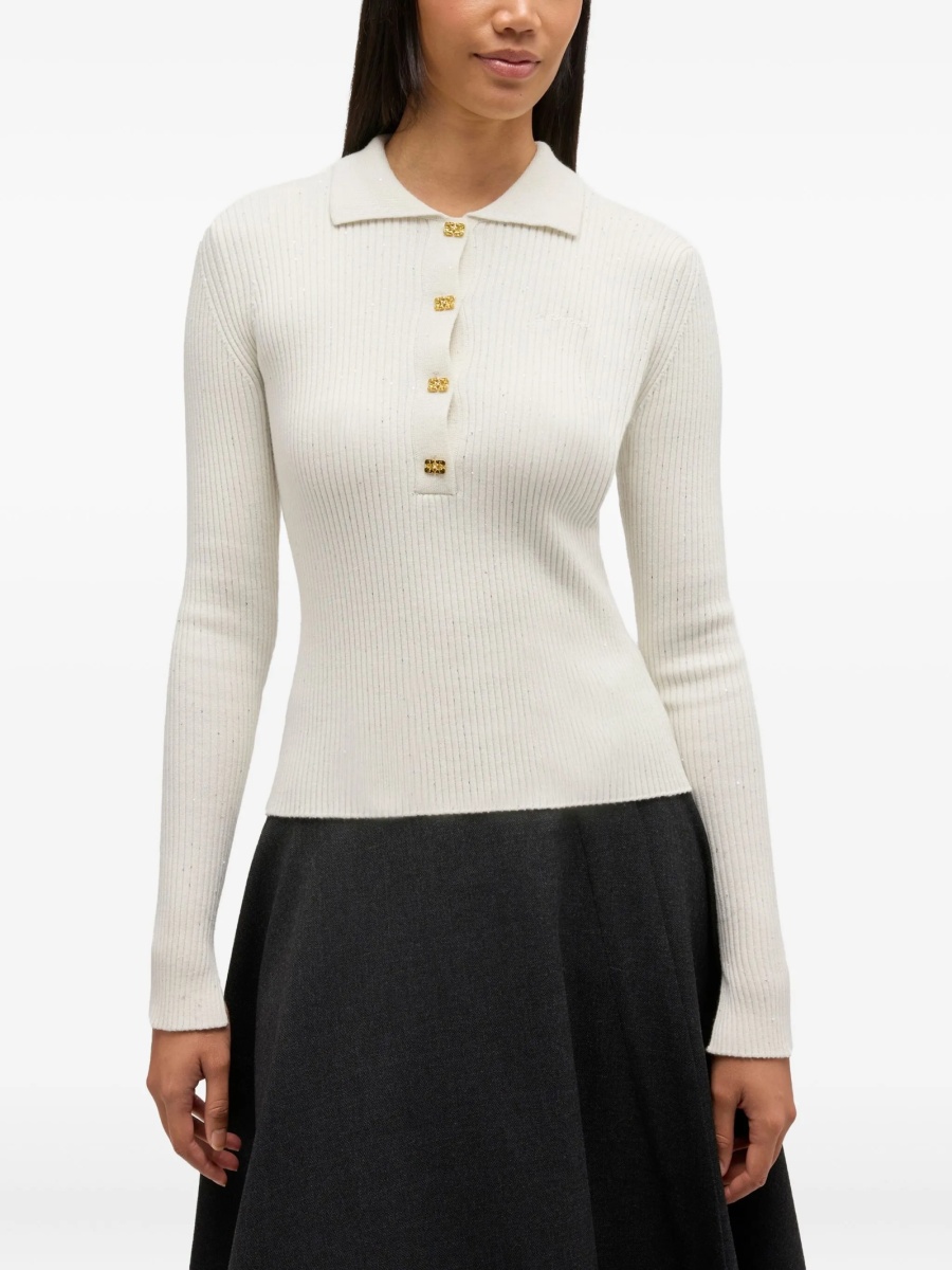 Tricou Polo Ganni neutru - Img 3
