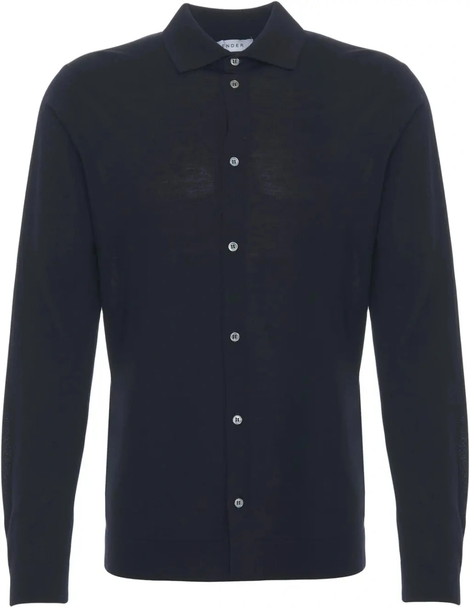 Tricou polo Gender albastru din lana - Img 2