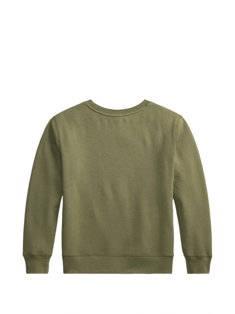 Tricou Polo green Crew-neck sweater with Polo Shirt Bear print on the front in cotton for Boy - Img 4