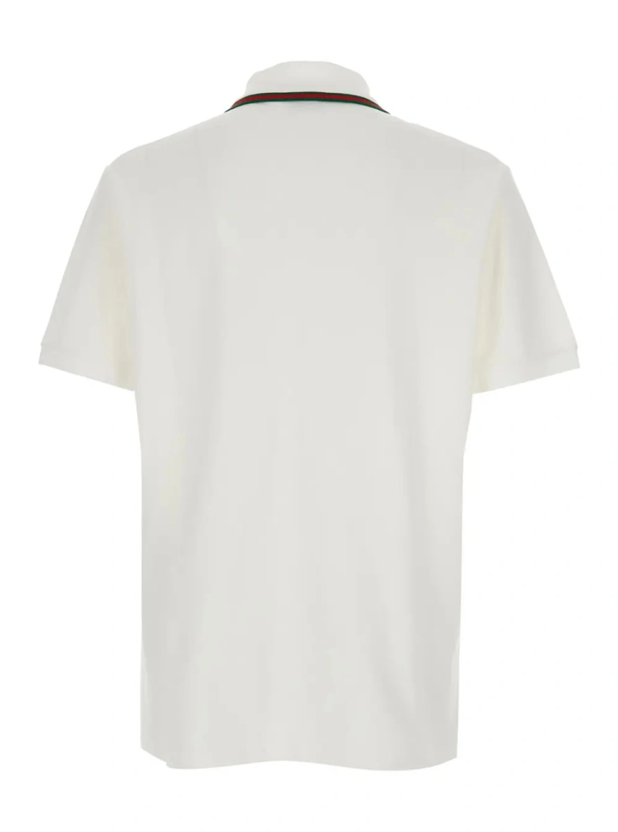 Tricou polo Gucci alb din bumbac - Img 2