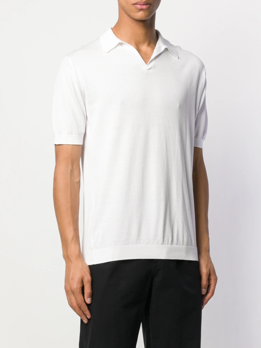Tricou Polo John Smedley alb - Img 3
