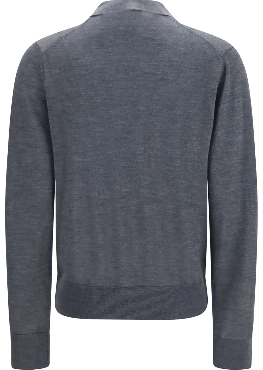 Tricou Polo Miles long-sleeve fine-knit Polo - Img 2