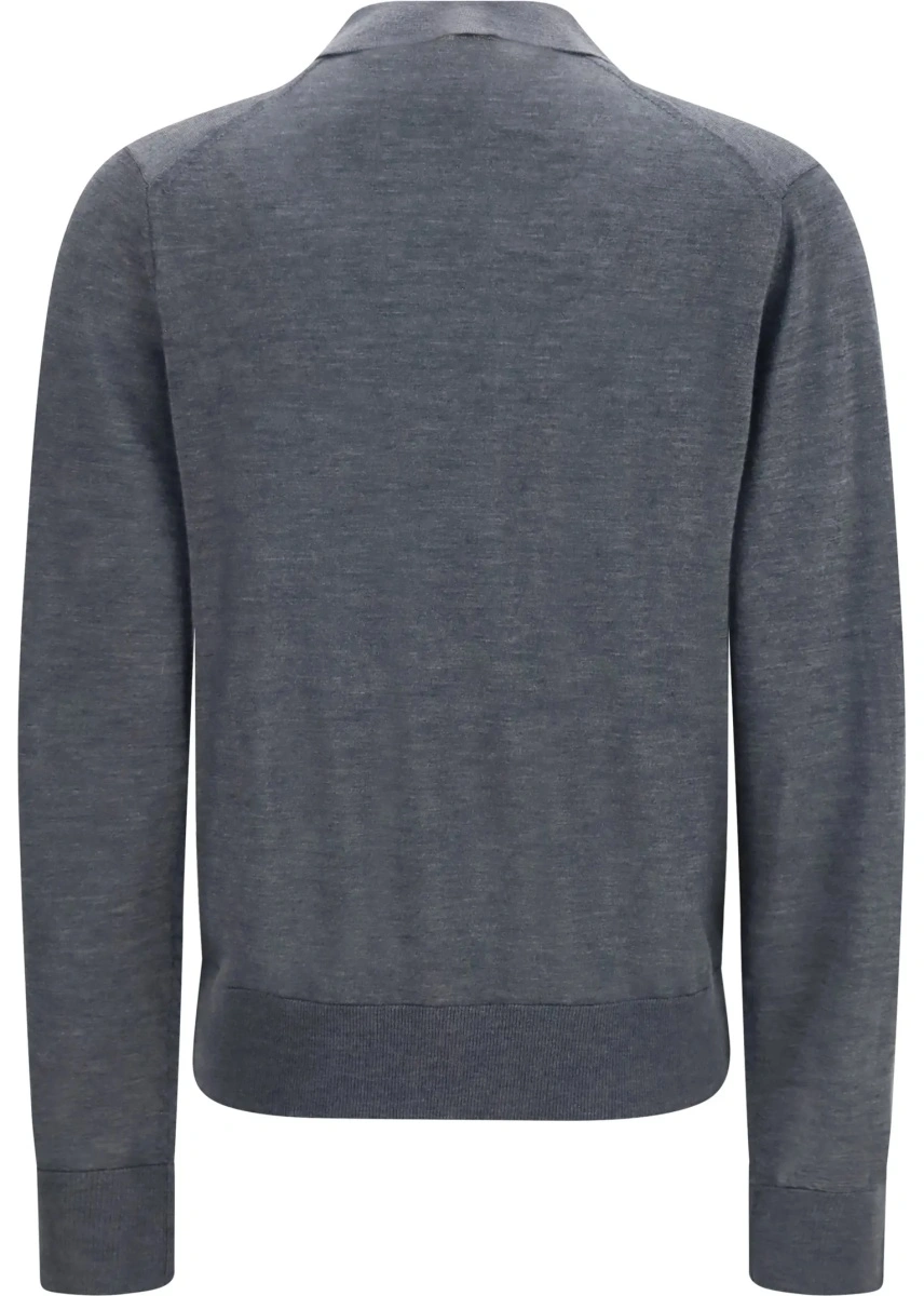 Tricou Polo Miles long-sleeve fine-knit Polo - Img 2