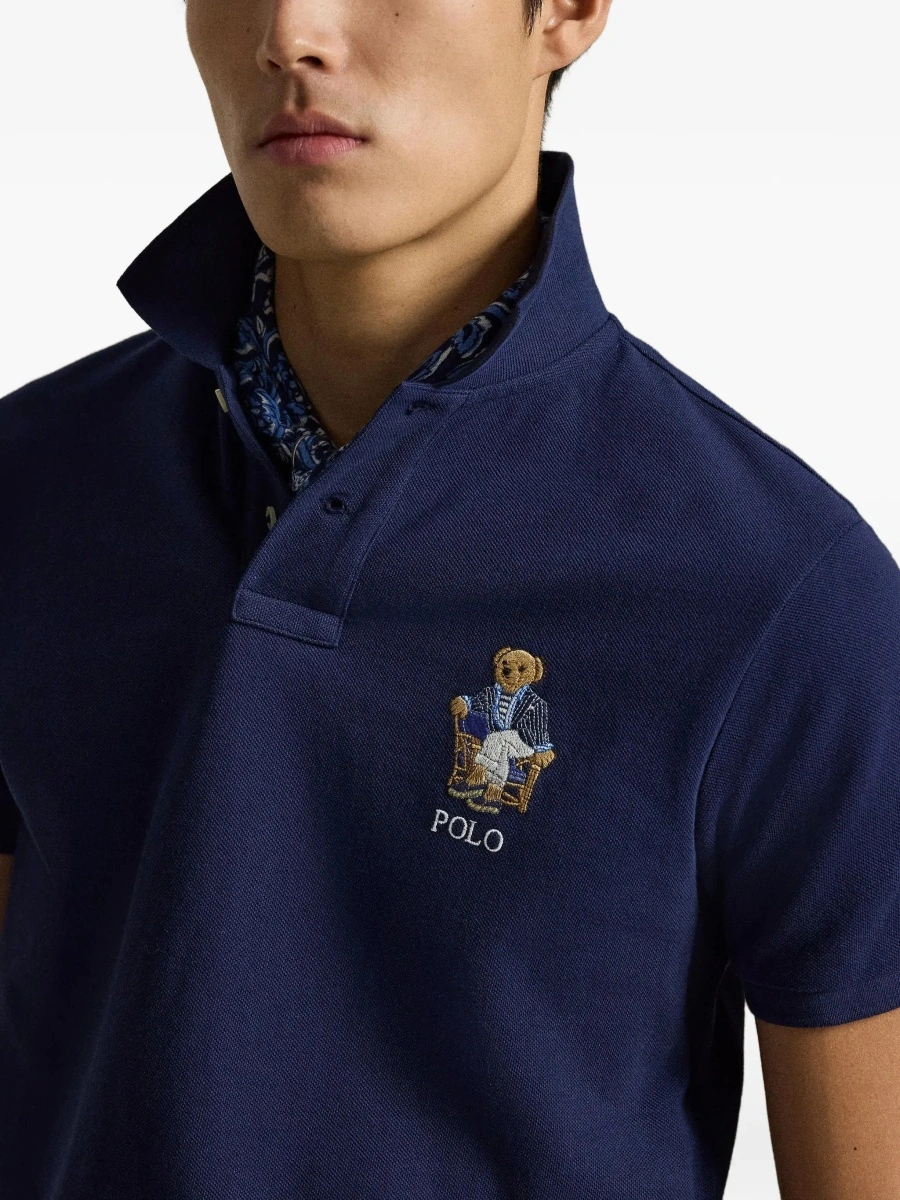 Tricou polo Ralph Lauren albastru din bumbac - Img 7