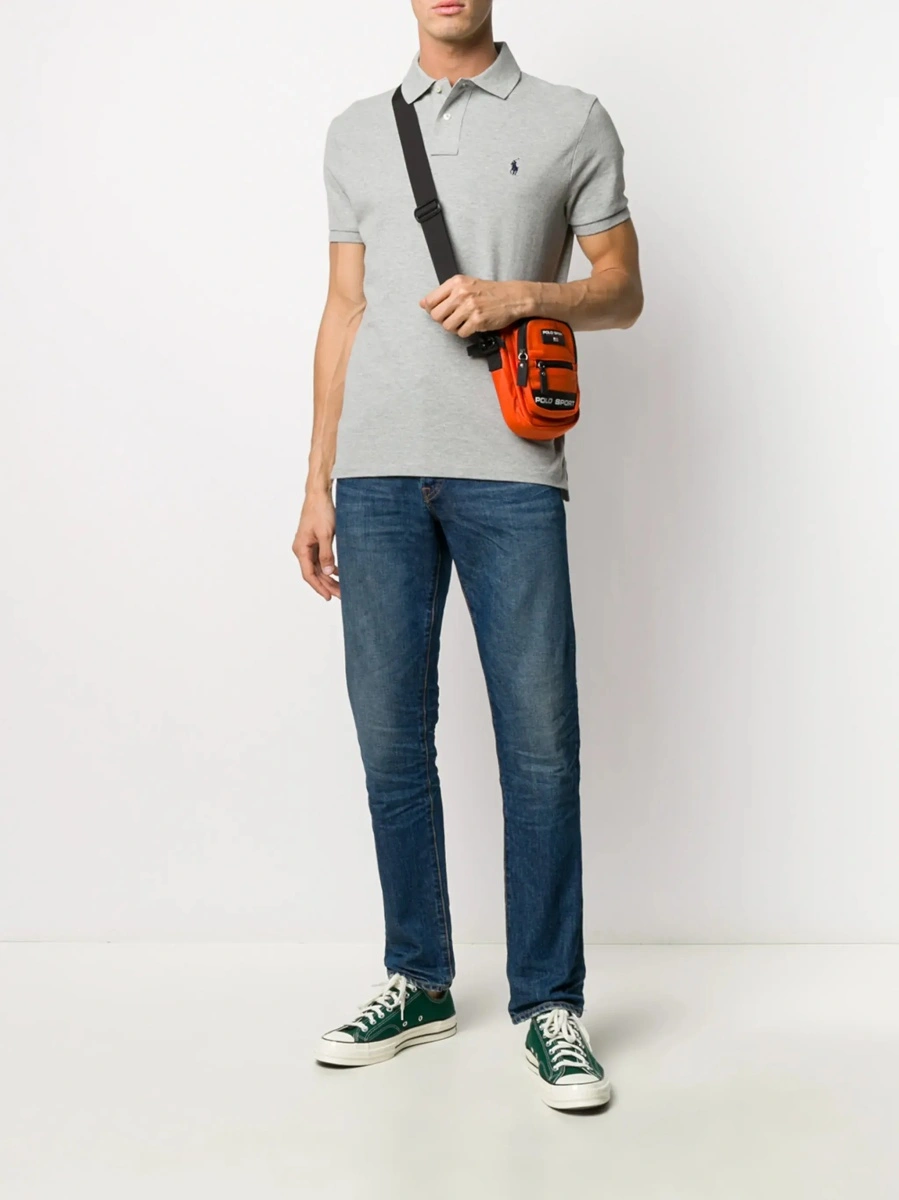 Tricou polo Ralph Lauren gri din bumbac - Img 4