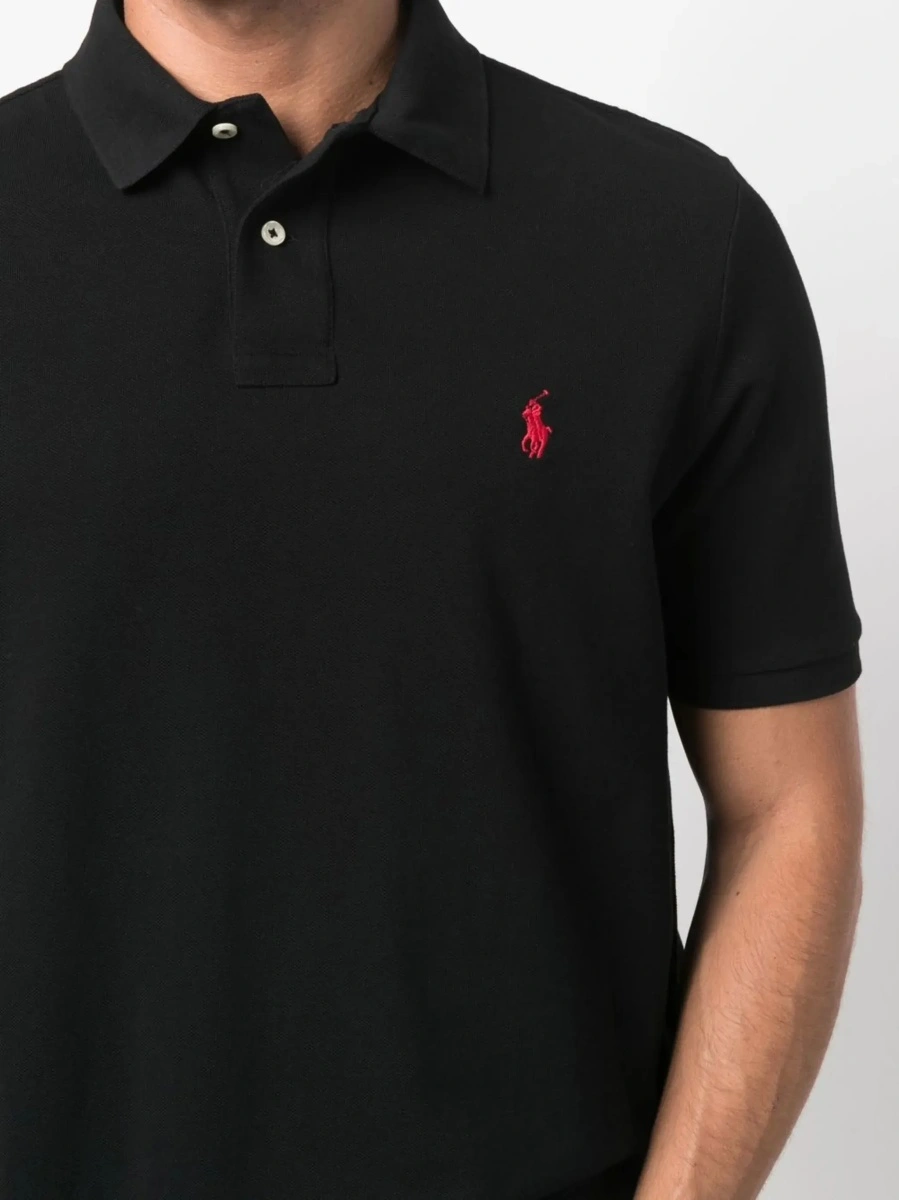 Tricou polo Ralph Lauren negru din bumbac - Img 6