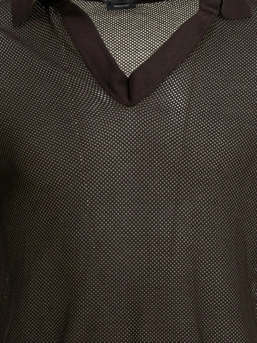 Tricou Polo Silk blend buttonless polo shirt - Img 4