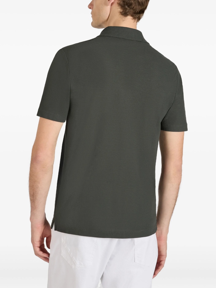 Tricou Polo SLOWEAR ZANONE verde din bumbac - Img 4
