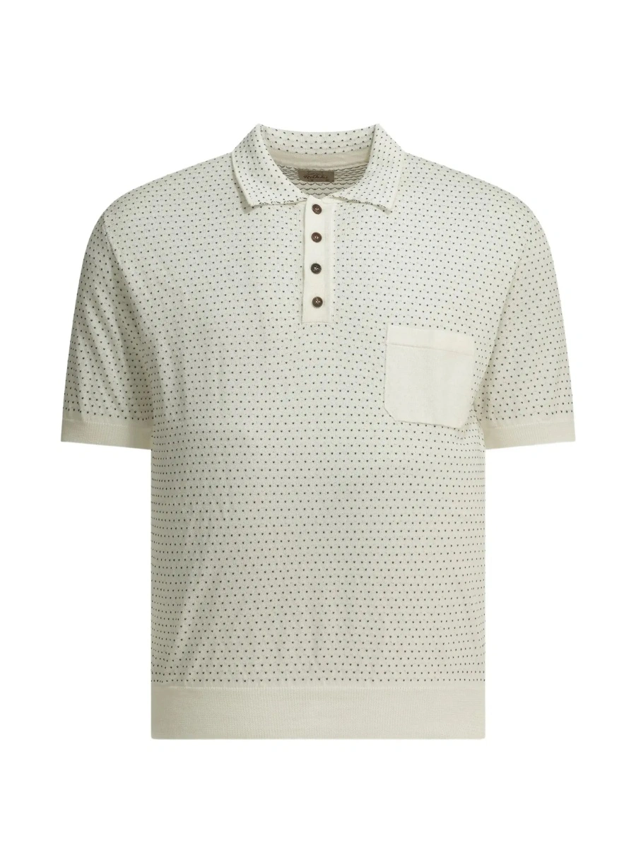 Tricou Polo Textured knit polo shirt buttons - Img 8