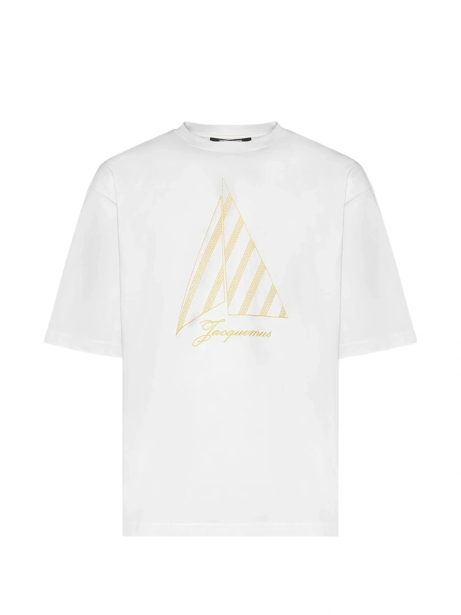 Tricou The 'Voilier' White T-Shirt with Sailboat Embroidery and Logo Lettering on the Front in Cotton for Men - Img 6