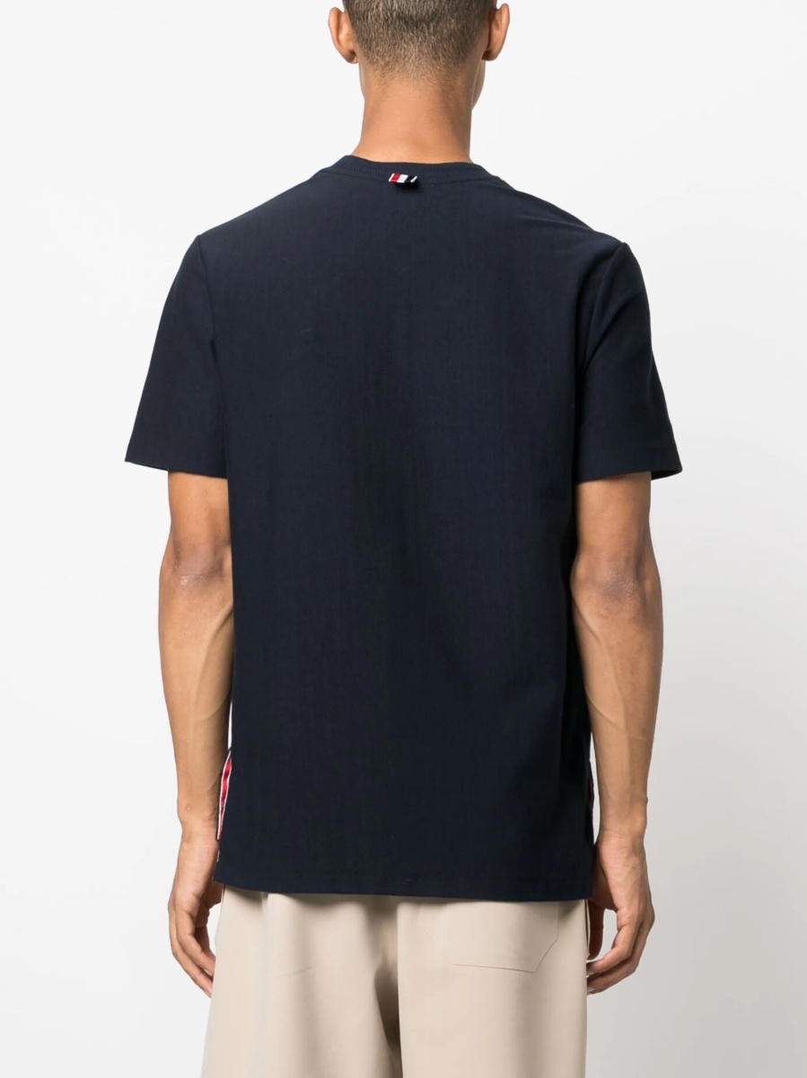 Tricou Thom Browne albastru din bumbac - Img 4