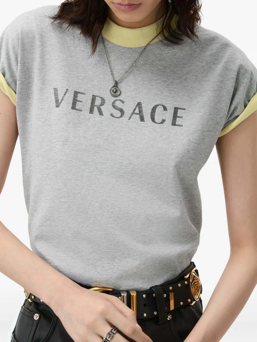 Tricou Versace multicolor din bumbac - Img 6