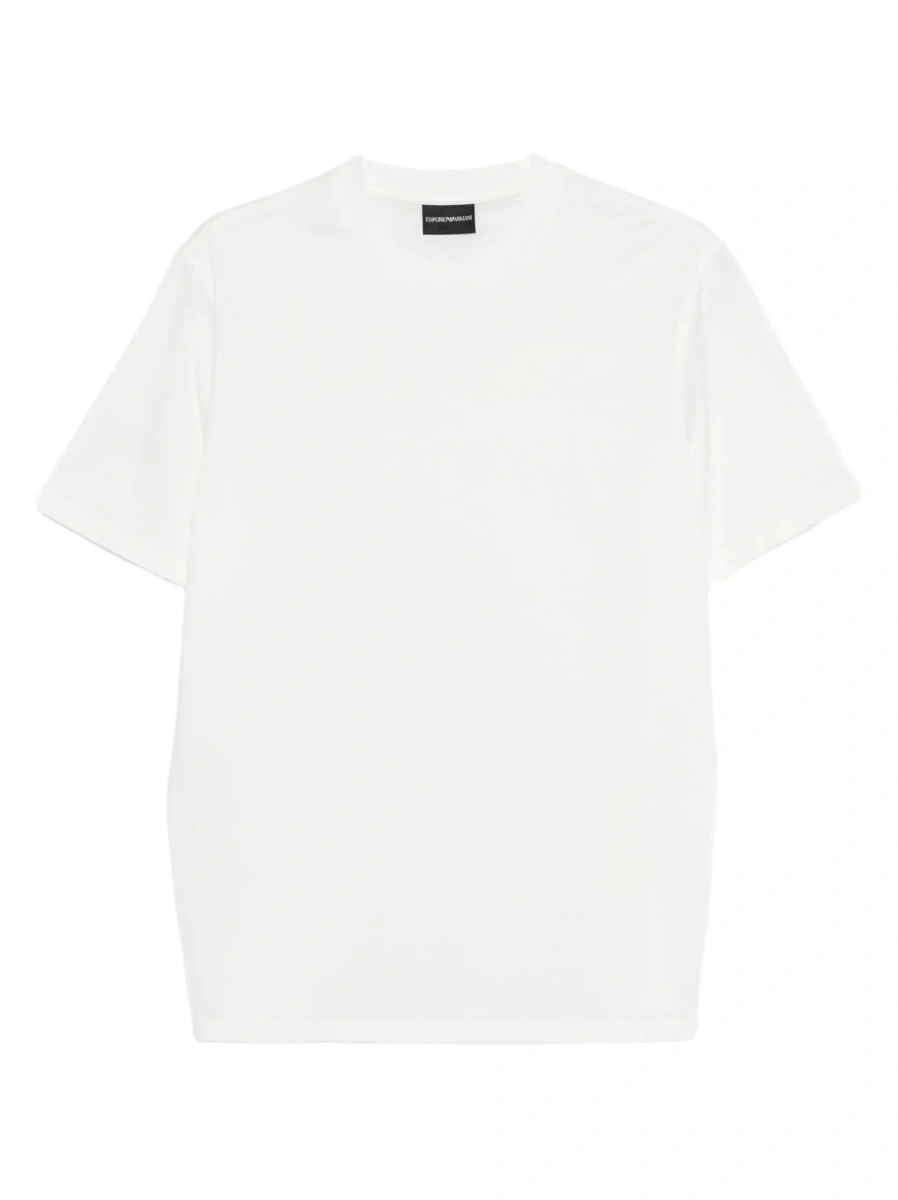 Tricou White T-Shirt with Logo Embroidery on the Front for Men - Img 6