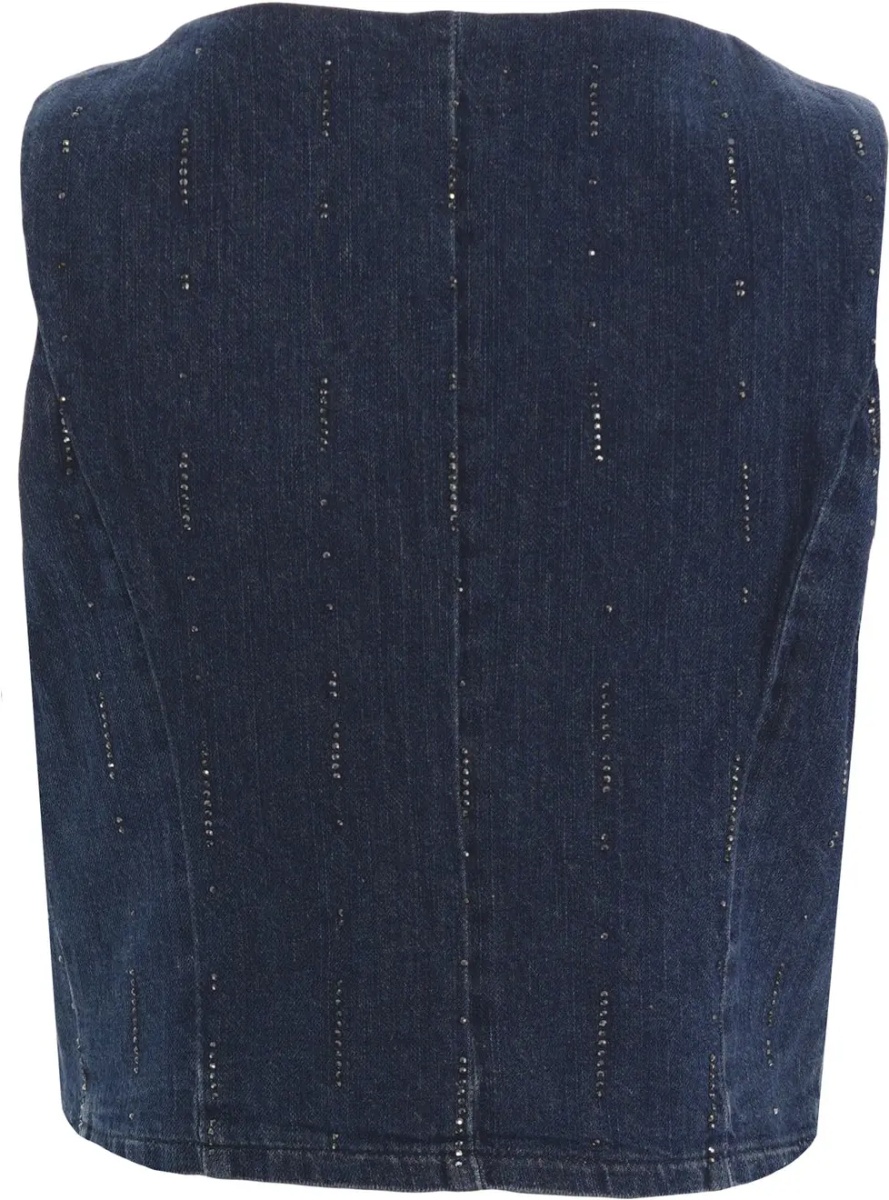 Vesta Denim vest with rhinestones - Img 3