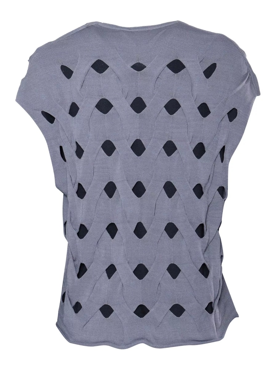 Vesta Grey woven-stitch vest - Img 2