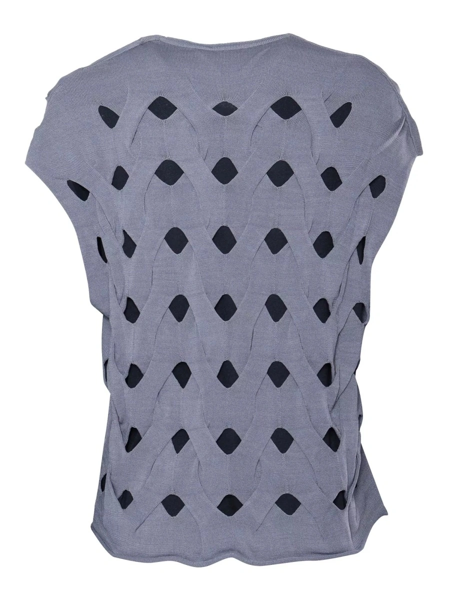 Vesta Grey woven-stitch vest - Img 2
