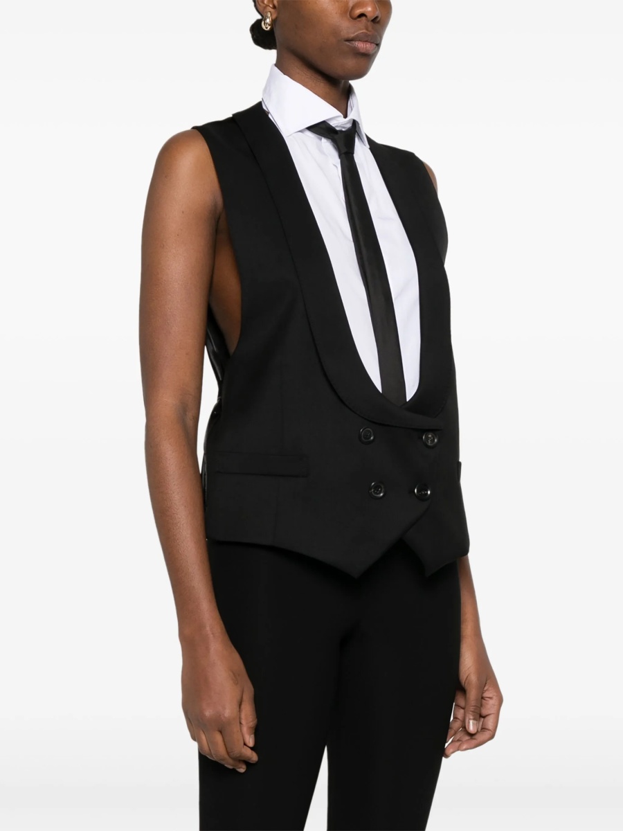 Vesta Moschino neagra din lana - Img 3