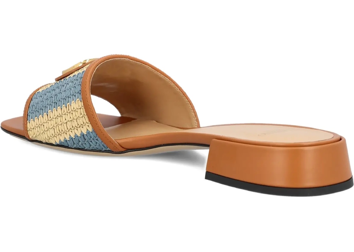 VLogo Signature raffia slide Sandals - Img 6