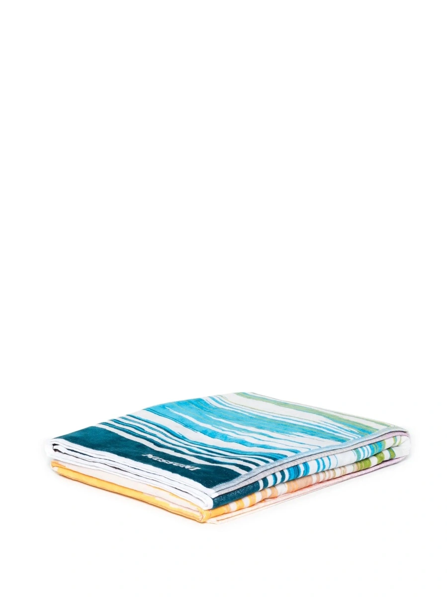 Accesorii Beach Towel Fiammetta with logo lettering in Multicolor Cotton Unisex - Img 5