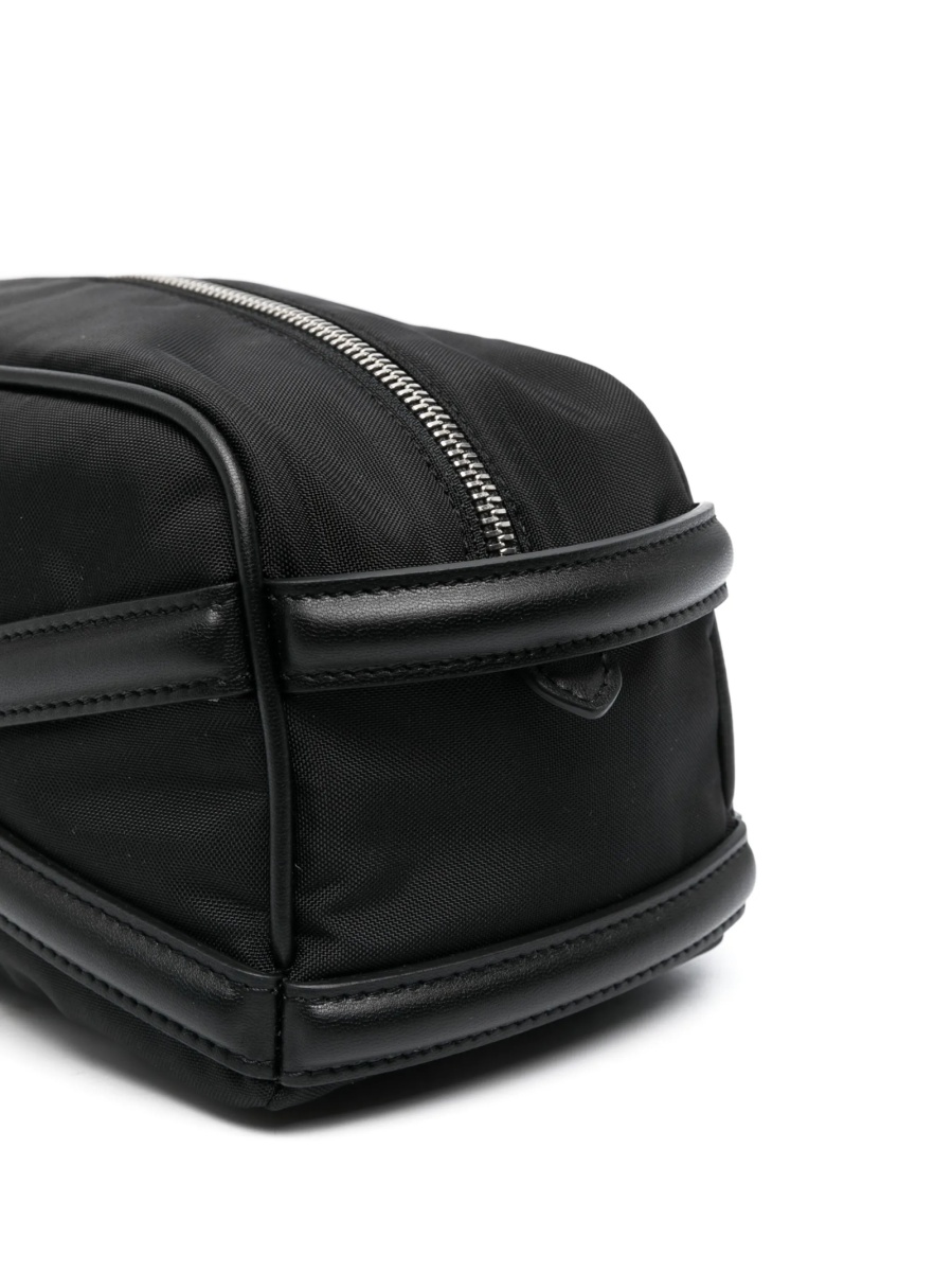 Accesorii de voiaj Alexander McQueen negre din material textil si piele - Img 3
