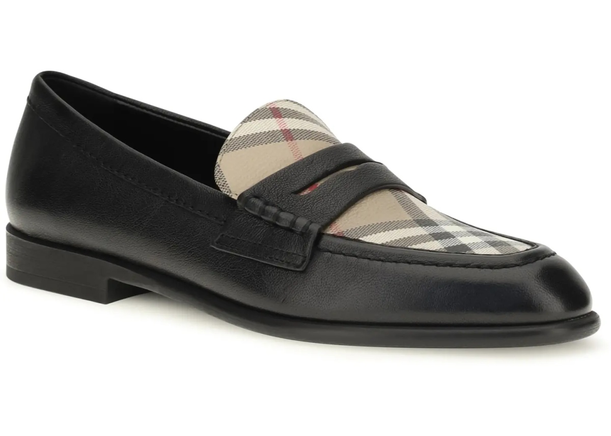 Balerini Opal leather and Check Loafers - Img 2