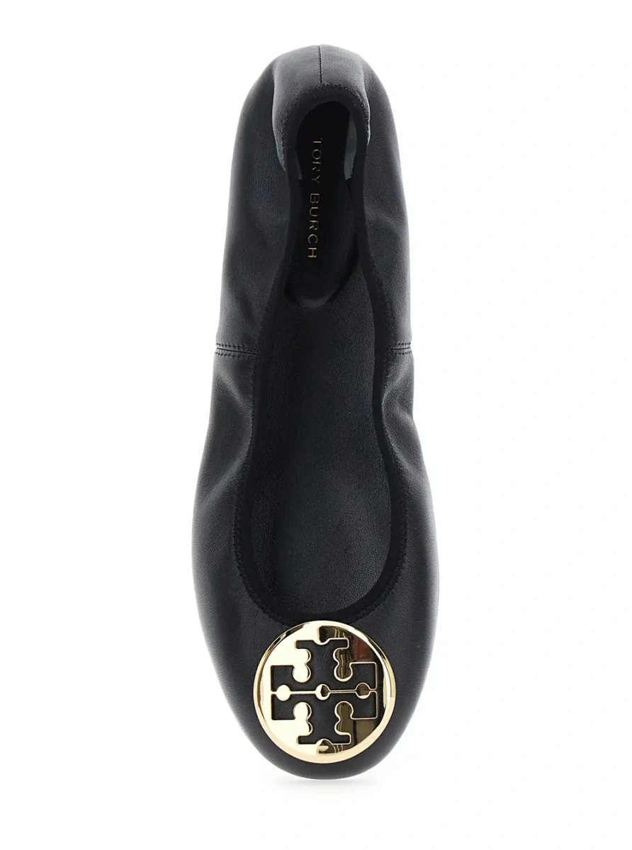 Balerini 'Tory' Black Ballet Shoes with Logo Plate on the Front in Leather for Women - Img 4
