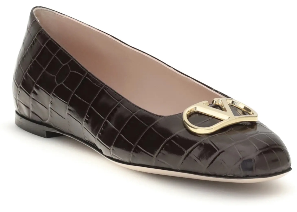 Balerini VLogo Signature croc-effect Ballerinas - Img 2