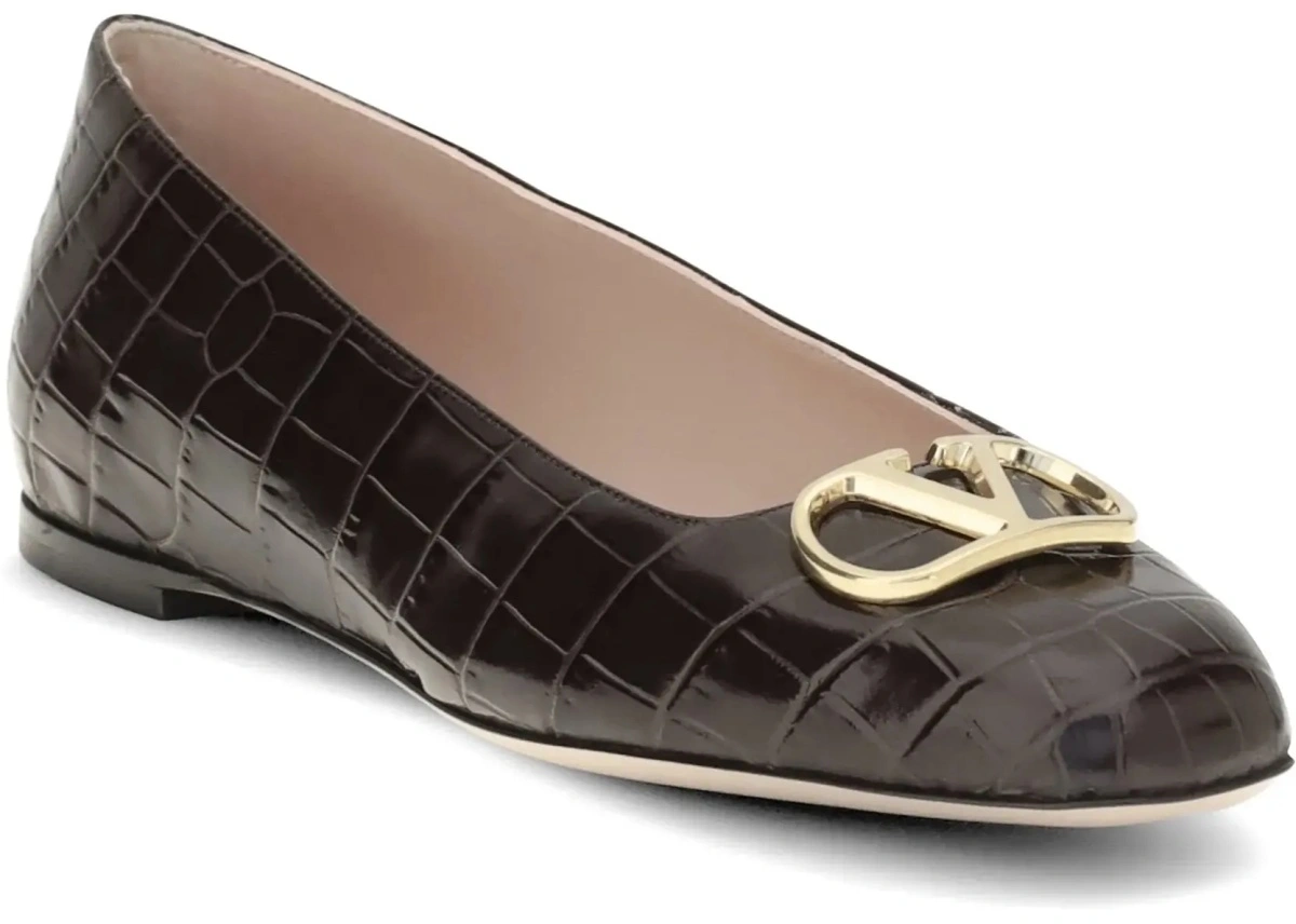 Balerini VLogo Signature croc-effect Ballerinas - Img 5