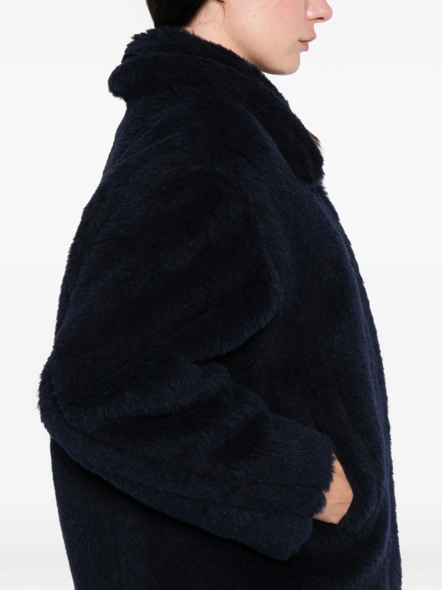 Blana Max Mara albastra din alpaca si matase - Img 5