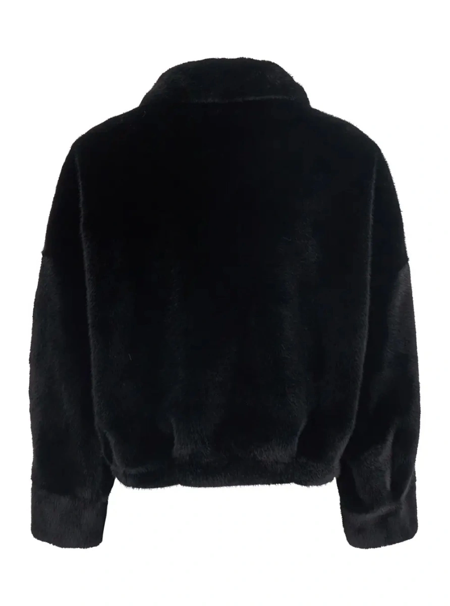 Blana VALENTINI 1972 neagra din shearling si blana ecologica - Img 2