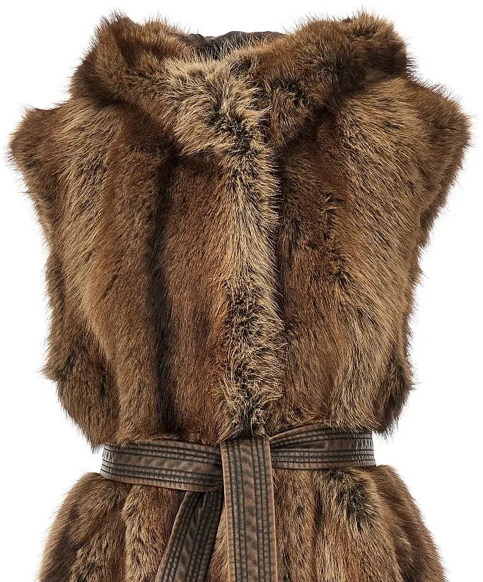 Blanuri Faux fur vest with belt - Img 2