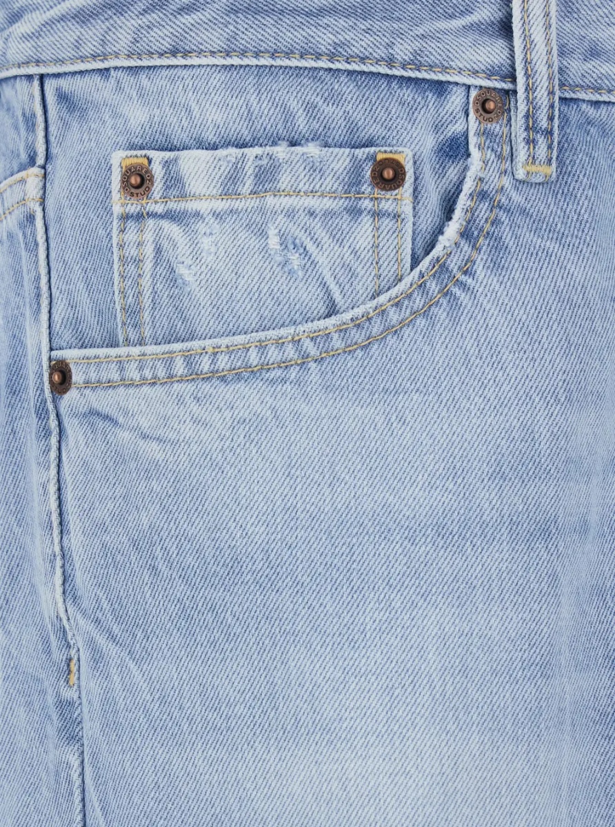 Blugi '642' Light blueJeans with Logo Patch on the Back and Bleach Effect in Denim for Men - Img 3