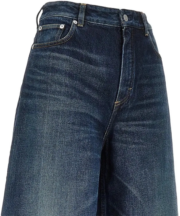 Blugi Alaïa albastri din denim - Img 2