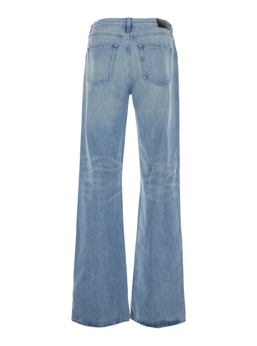 Blugi Blue Jeans with Bleach Effect and Morsetti on the pockets in denim men - Img 2