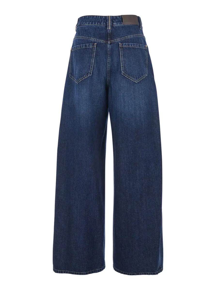 Blugi Blue Jeans with Five Pocket Design and Logo Patch on the Back in Denim for Women - Img 2