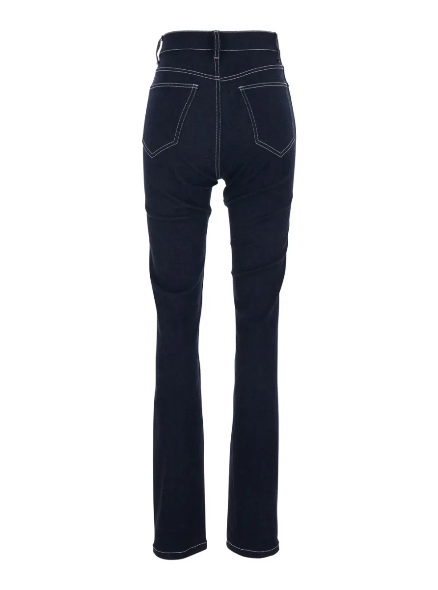 Blugi Blue Jeans with Logo Patch on Pocket and Contrast Stitching in Blue Denim Women - Img 2