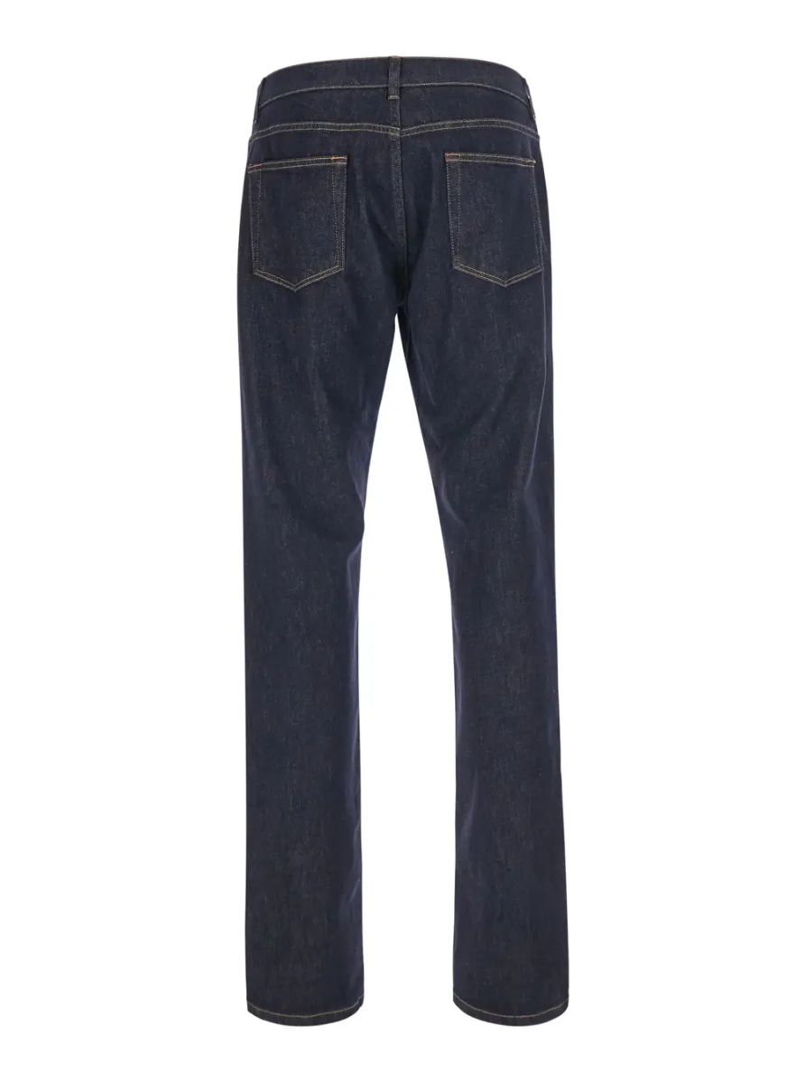 Blugi blue Slim Jeans with embroidered logo on the front in denim for Men - Img 2